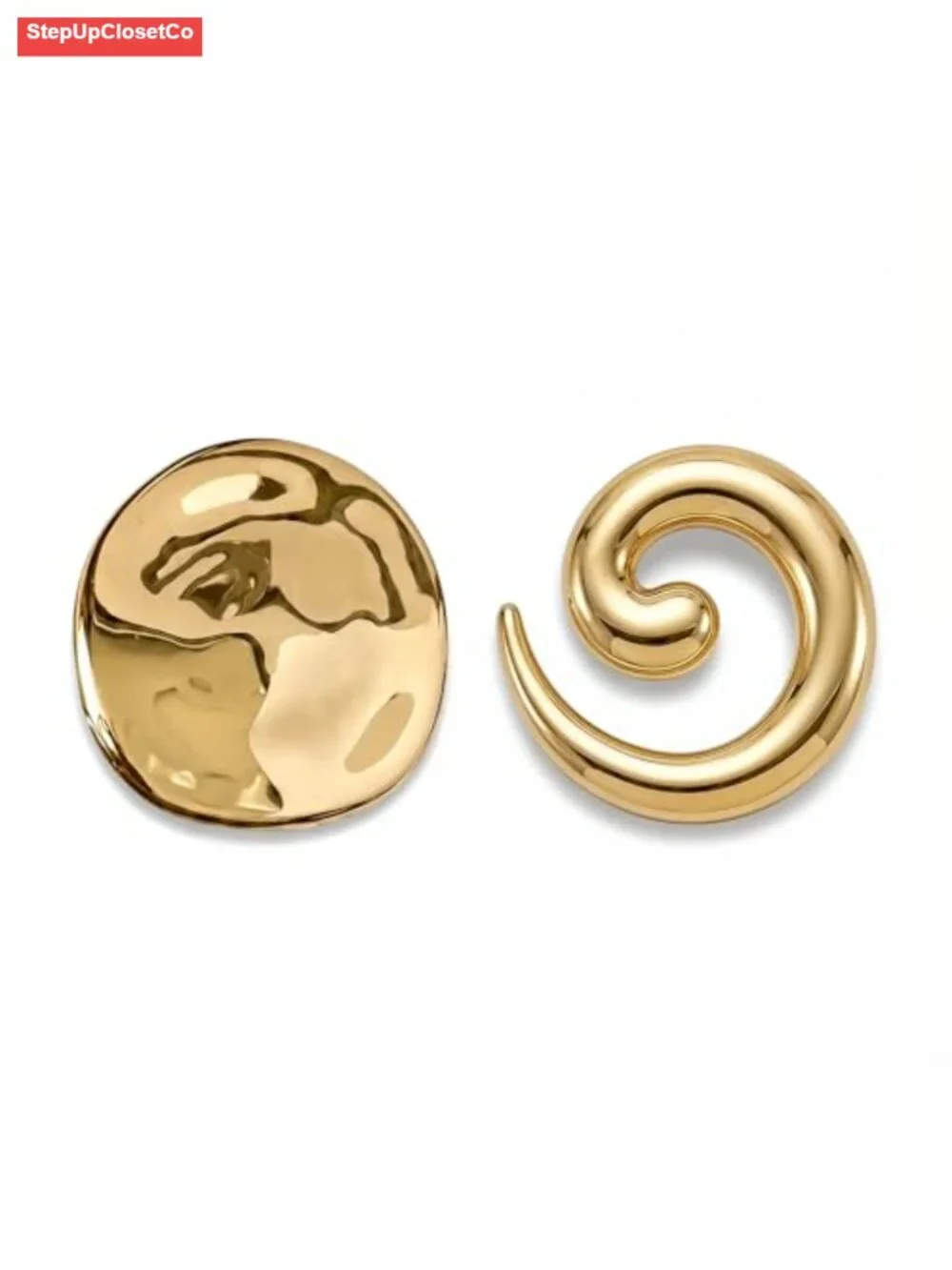 Gold Geometric Vintage Brooch Set of 2 for Coats Scarves Dresses
